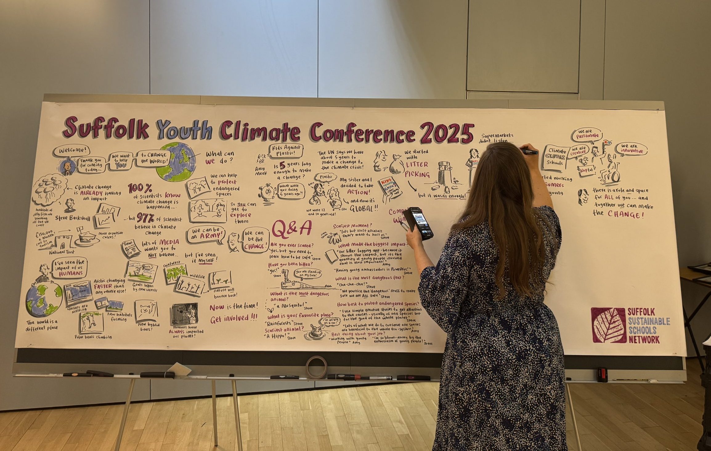 Rebecca Osbourne, Graphic Recorder, recording the day visually.